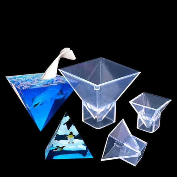 3x Klare Pyramide Silikoneform Harpiks Støbeform DIY Epoxy Krystalværktøj