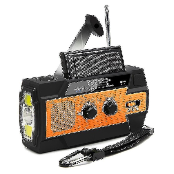 Högkvalitativ Säljknapp 4000maha AM/FM/NOAA Ficklampa Läslampa Handvev Solenergi Överlevnad Nödradio Blue
