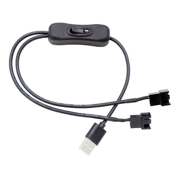 USB til 3-benet / 4-benet PWM 5V USB-sleeved blæserstrømadapterkabel kabinetblæseradapterstikkabel med