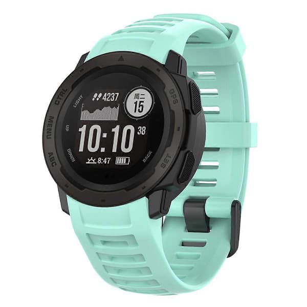 Silikone Urrem til Garmin Instinct Tactical/Instinct Tide/Instinct 2/Instinct Armbånd med Sort Spænde Teal