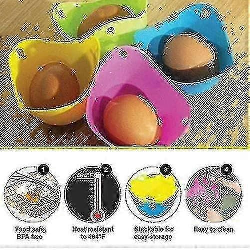 Silikon eggekopper - sett med 6