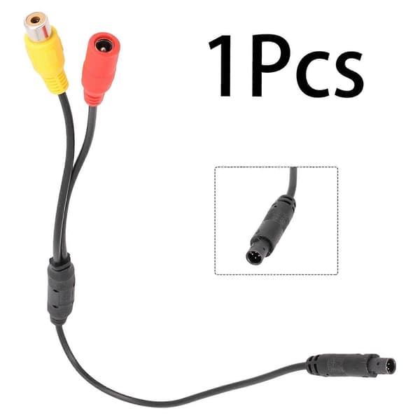 Bil bakkamera stik ledningsnet stik 4-benet til RCA-adapter