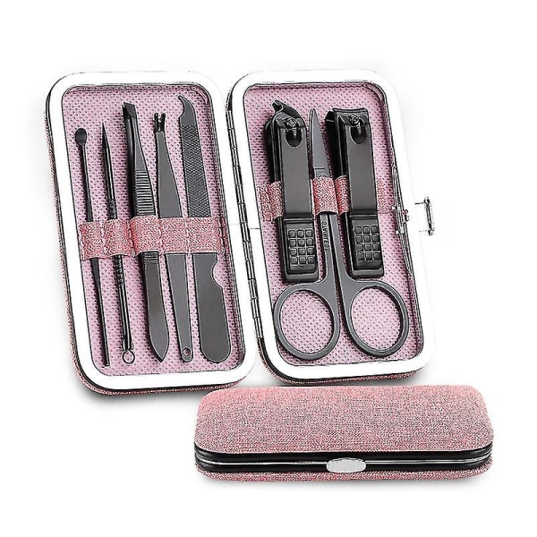 8pc Nail Clippers Set Stainless Steel Nail Clipper Pedicure Set Scissor Tweezer Manicure