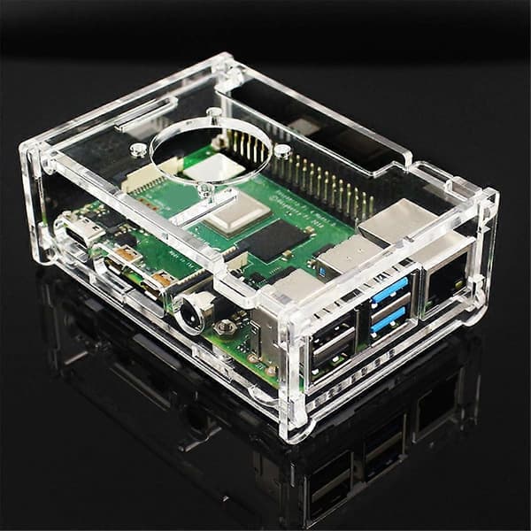 Til Raspberry Pi 4B 3,5 tommer LCD-skærm 480x320 med akrylkasse kompatibel med køleventilator til Ra
