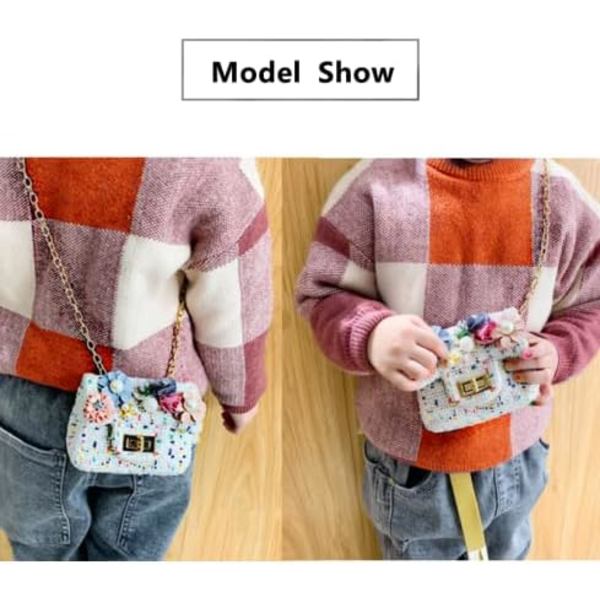 Liten flicka axelväska flicka handväska bärbar mini plånbok messenger väska 1-5 år gammal mini vändbar väska