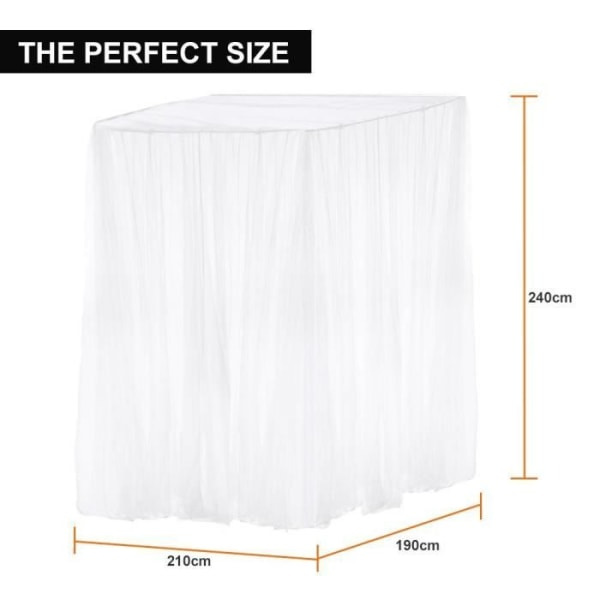 ZILONG Myggenet Kompatibelt med enkeltsenge og dobbeltsenge, 4 åbne sider 190*210*240cm Stort dekorativt polyester myggenet