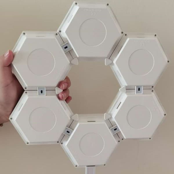 Package of 6 Hexagonal Wall Lamps with Remote Control, Smart Touch Modular LED Lamp KLB