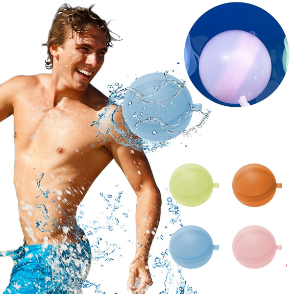 Vattenballong Rolig Mjuk Underhållande anti-scratch Flexibel Återanvändbar Silikon Sommarfamilj Vattenkampbollspel Leksak för Beach Jiyuge A