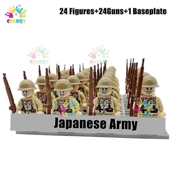 Nye WW2 soldater byggeklodser Nation Army Mini Action Figurer Militære mursten Pædagogisk legetøj til børn Drenge Julegaver 24pcs10
