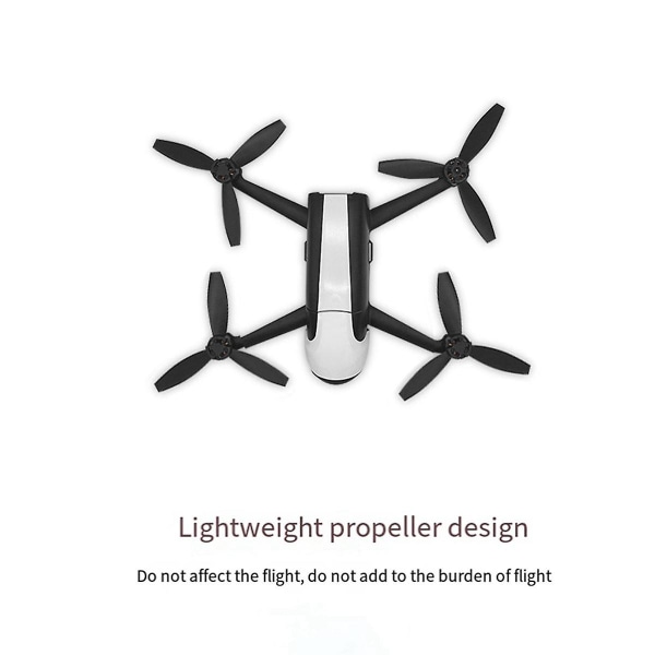 4 stk. Egnet til Parrot Bebop 2 Drone Propeller Blades Drone Tilbehør Sort