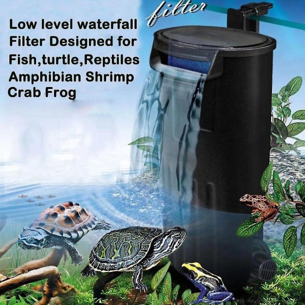 Aquarium Turtle Filter För Reptiler Tank Low Level Waterfall Filter