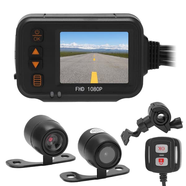 Motorcycle Dash Cam Front Rear Dual Camera 2in Screen 1080P 720P Waterproof