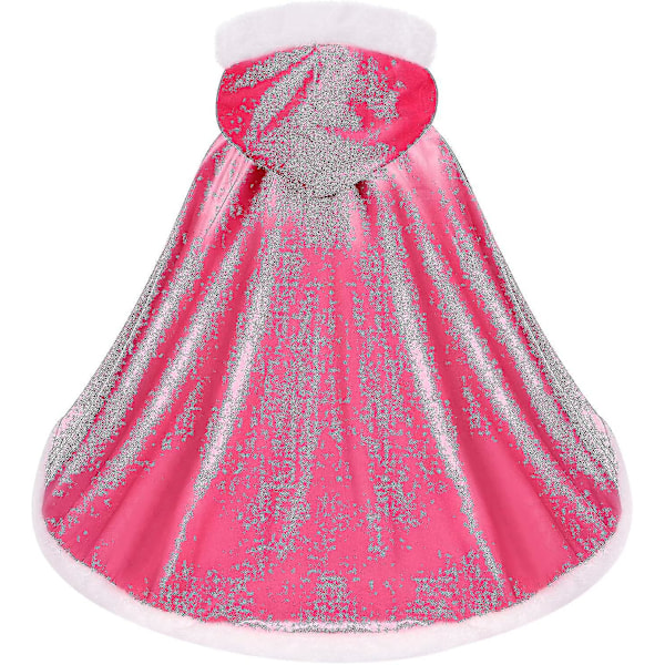 Vändbar Kappa för Vuxna och Barn, Påsk Nyår Kappklädsel Vampyr Häxa Trollkarl Rollspel Kapp-zong Pink 110cm