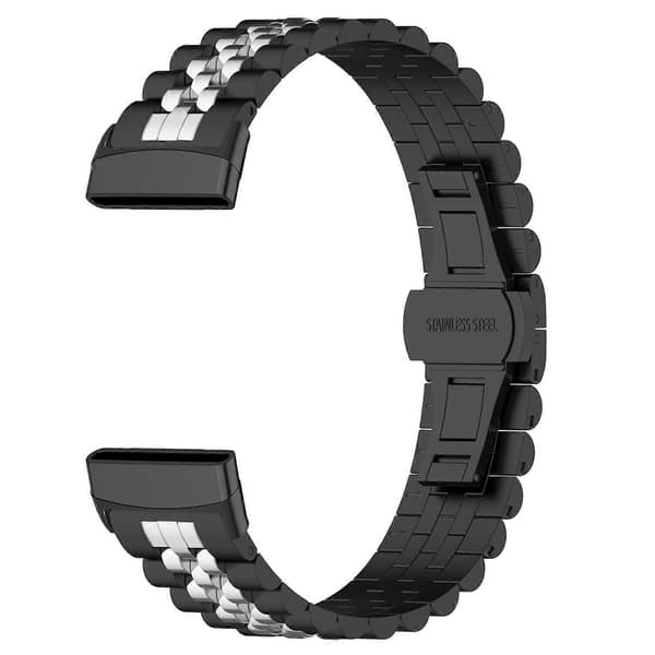Til Fitbit Versa 3/Versa 4 Urremme i rustfrit stål, 5 perler, udskiftningsurrem med værktøj Multicolor Style B