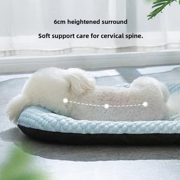 Kylmatta för husdjur - Storlek L 65x50 cm - Ventilerande issilke - Ljusblå - Rektangulär