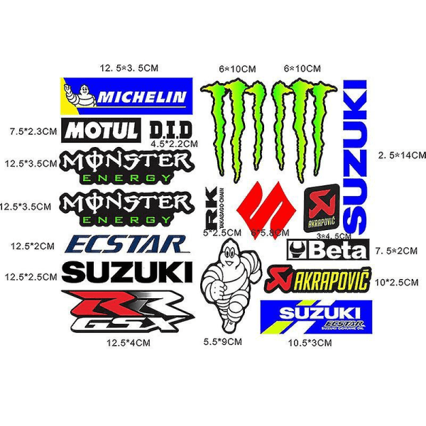 Racingbil Motorcykel Monster Energy Stickers Hjälmdekaler för Yamaha Honda Kawasaki Suzuki Suzuki Ghost Claw model