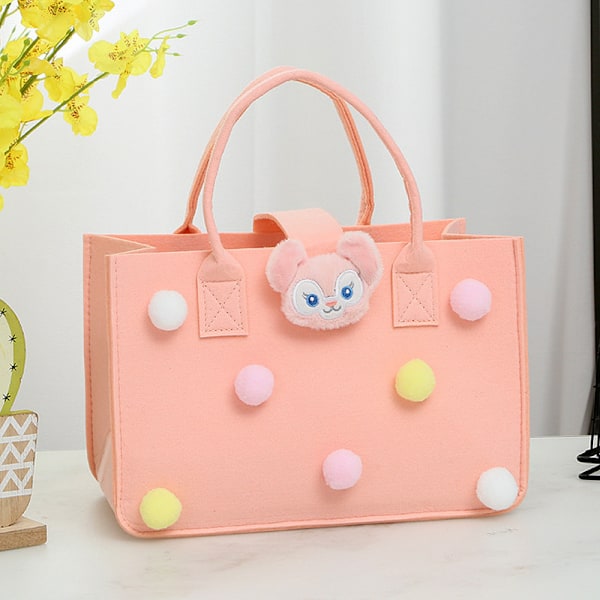 Baby Souvenir Tegnefilm Filt Tote Bag Gavepose Indkøbspose Dukke Pink