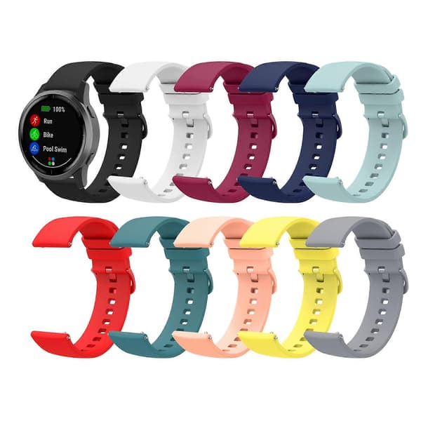 Silikoninen kellon ranneke Garmin Vivoactive 4S -kellolle Black