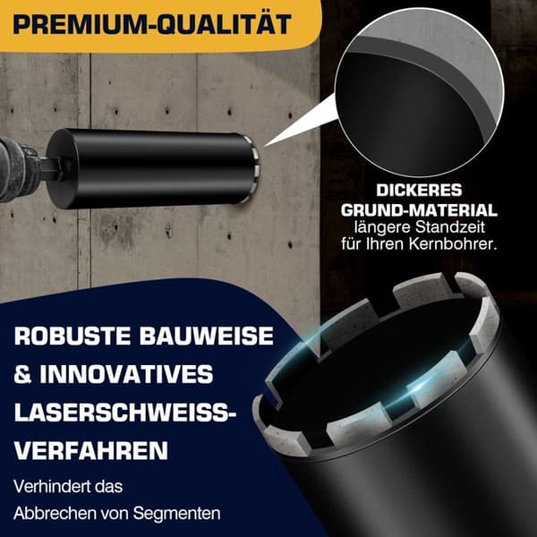 Pro Diamond Core Drill Bit UNC 1¼\" Ø 25mm, with SDS Max, Diamond Drill for Core Drilling Machines, L 460 mm, Dry / Wet Drilling.