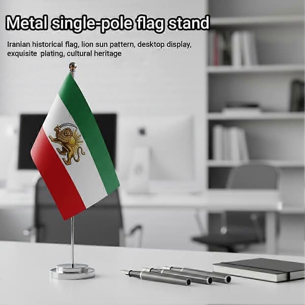 Iran Flag Table Flag Small Single Pole Flag Stand Table Decoration