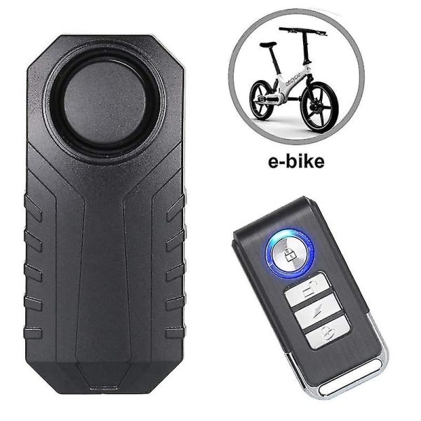 Cykelalarm, tyverisikring til motorcykelkøretøjer med fjernbetjening, 113db Super Loud (1 pakke)