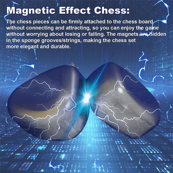 Magnetisk sjakkspill, sjakkbrettsettspill, magnetisk kampbrett for flere spillere, sjakksett med magnetisk effekt Battle Chess Dambrettleketøy, puslespill B
