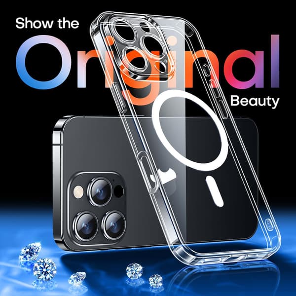 Magnetic Case for iPhone 16 Pro Max with Full Camera Protection [MagSafe Compatible] [Transparent Matte] Protective Phone Case, Hot Pink Cl Clear iPhone 16 Pro Max