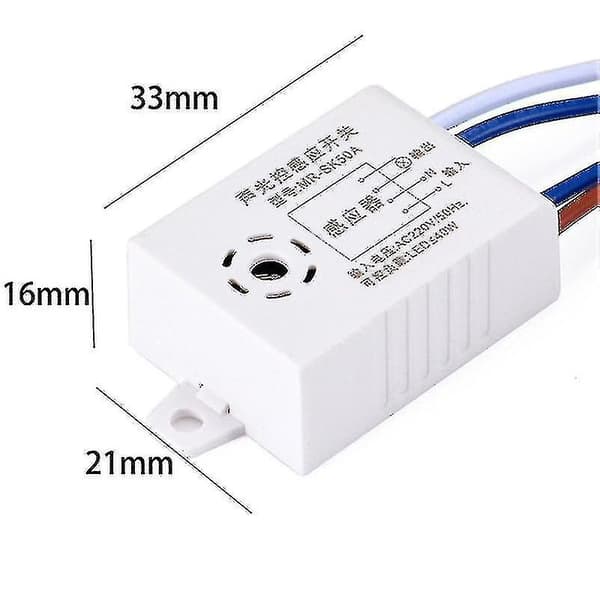 220V Lyd- og stemmesensor - Intelligent automatisk på/av lysbryter
