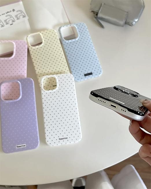 inewateri Compatible with iPhone 13/14 Case, Cute Fashion Dotted Design, Soft TPU Slim Protective Case Black Black iPhone14 pro