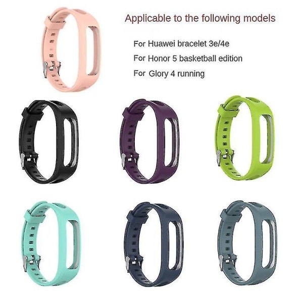 Udskiftningsarmbånd Silikonrem Til Huawei Band 4e 3e Honor Band 5 Løberem Håndled light green