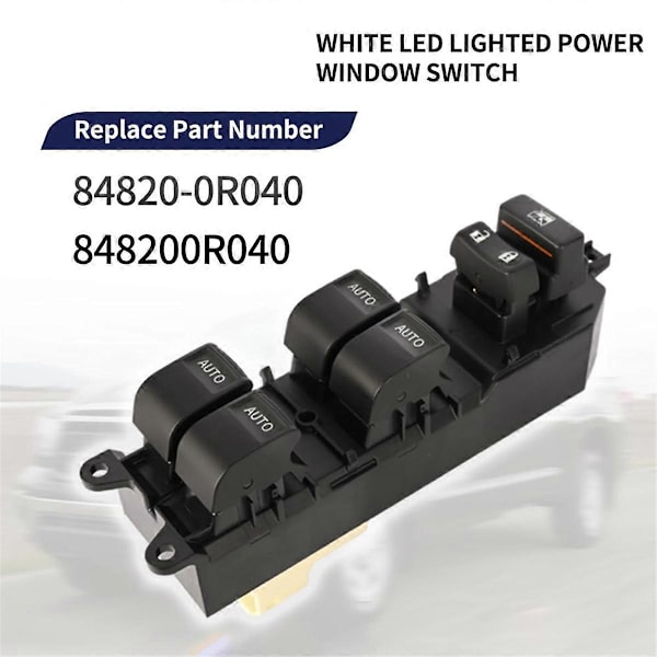 848200R040 Driver Side Power Window Switch Main Control Panel 84820-0R040 for 2007-2021 Black
