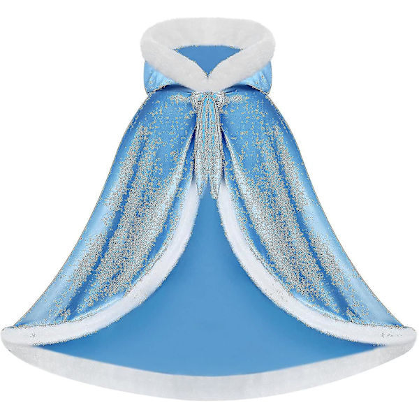 Vändbar Kappa för Vuxna och Barn, Påsk Nyår Kappklädsel Vampyr Häxa Trollkarl Rollspel Kapp-zong Blue 110cm