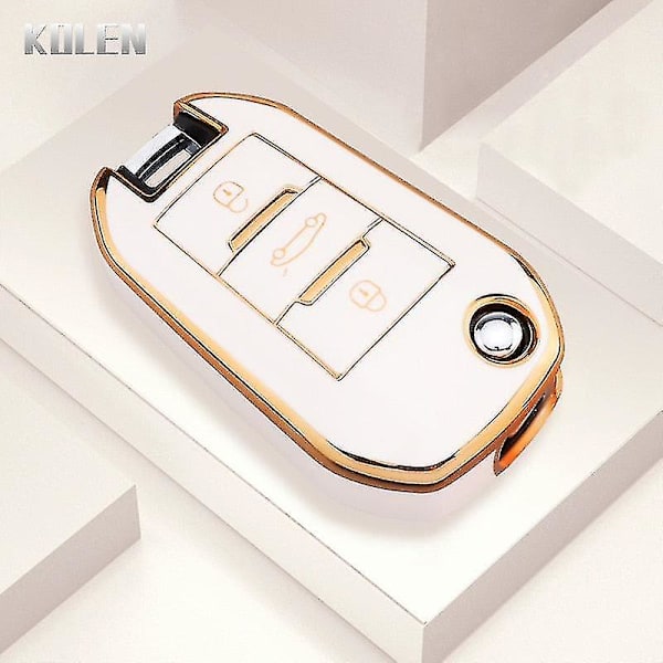 TPU-autonavaimen suojakotelo Peugeot 208 107 206 306 307 308 2008 3008 4008 5008 RCZ Citroen C1 C2 C3 C4 C5 Cactus C8 White