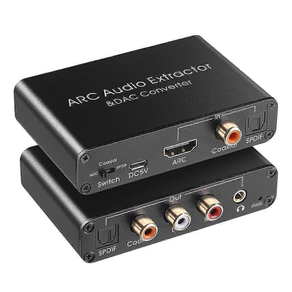 Audio Extractor 192KHz DAC Converter ARC Audio Extractor Understøtter Digital HDMI-kompatibel lyd til An-JC black