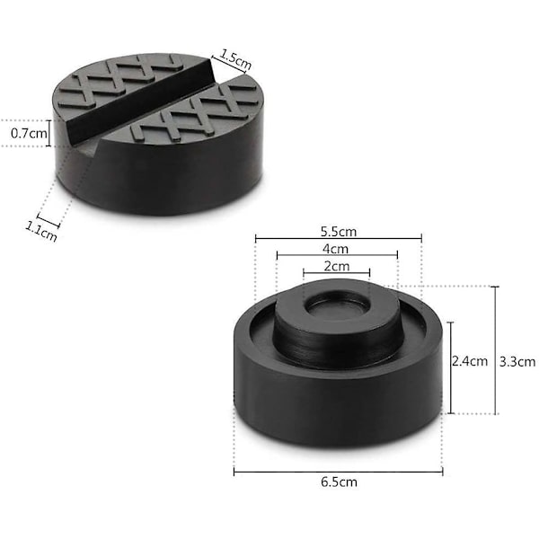 Universal Spårformad Gummilyftplatta Ramskydd 65mm/2.56 Tum Diameter Svart 1st
