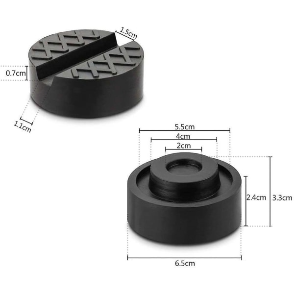 Universell sporbeskytter av gummijack-pad rammeskinne 65 mm/2,56 tommer Diametersvart 1 stk.