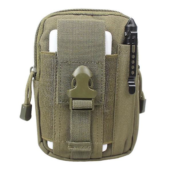 Naievear Miesten Ulkoilmakäyttöön Sopiva Taktinen Puhelinvyölaukku Fanny Pack -pussi Vetoketjullisilla Taskuilla Khaki
