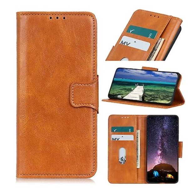 Til iPhone 15 Mirren Crazy Horse Texture Vandret Flip Læder Telefon Case (sort) Brown For iPhone 15