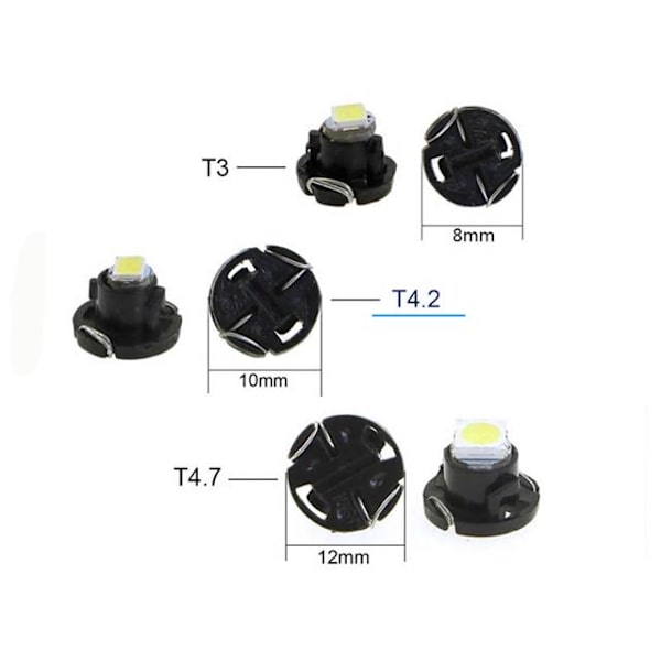 T4.2 T4 Neo Wedge 5-pak Gul Led Chip Instrumentlys 1 1 1 Yellow-Orange 5-pack