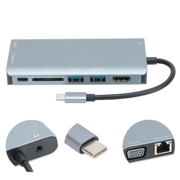 USB3.0 8-in-1 C-tyypin sovitinnapa tietokonetarvikkeet