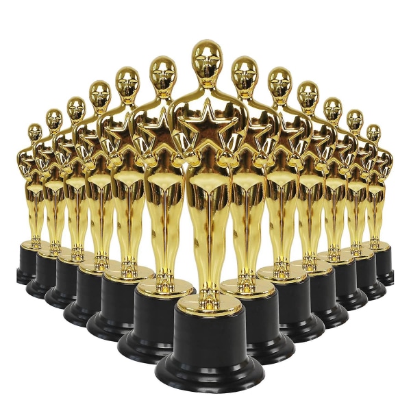 24-pack Plastguld Stjärna Pris Troféer Statyett för Festpresenter, Skolpris, Spelpris, Fest P