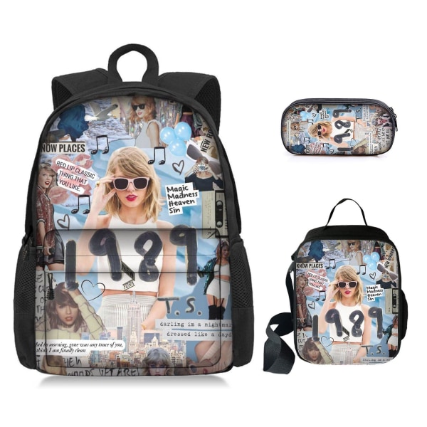 Taylor Swift printed reppu opiskelija koululaukku, kolmiosainen set Style 14