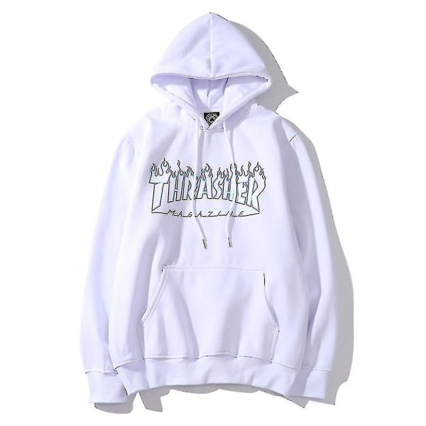 Unisex Thrasher Hoodie med Bogstavprint, Trøje med Snørehætte og Lomme Picture Color 7 M