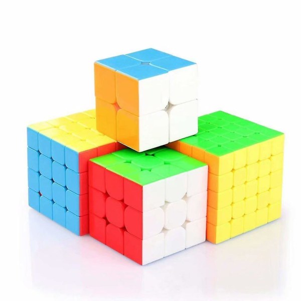 4 stk Magic Cube Speed ​​Cube 2x2 3x3 4x4 5x5 puslespil legetøj gave til børn