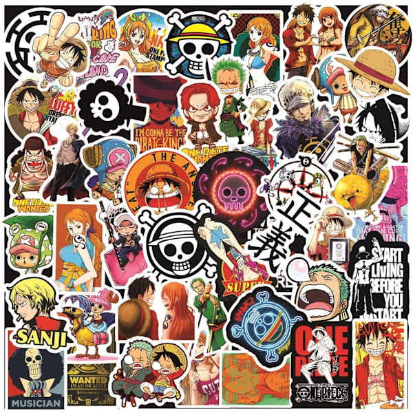 100 One Piece-klistermärken Ett stycke