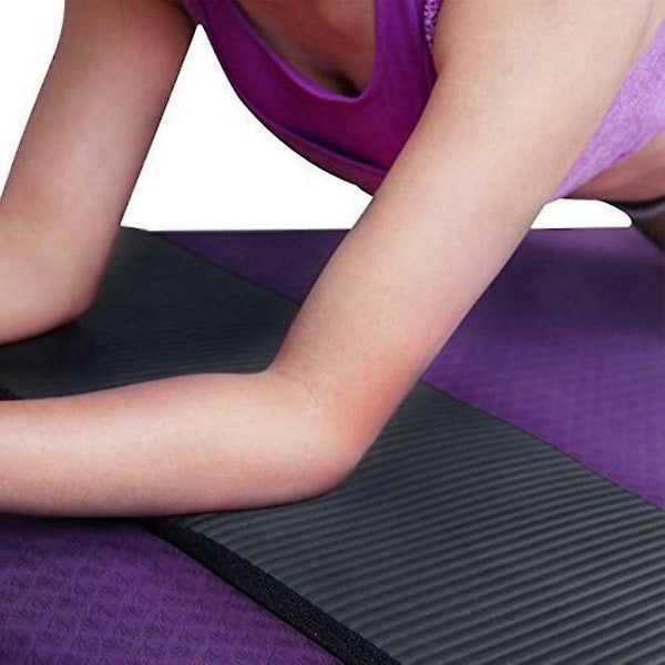 15 mm tyk yogamåtte komfortskum knæalbuemåtter til træning Yoga Pilates indendørspuder Fitness-lilla