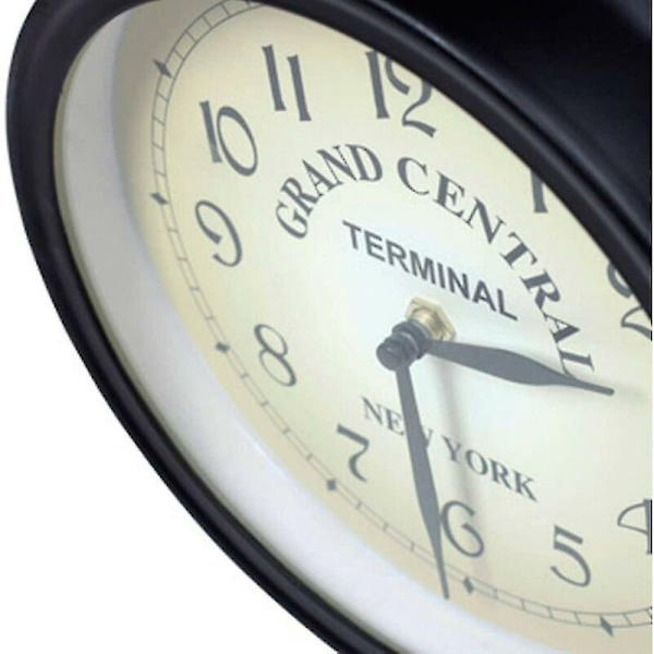 Væg ur i smedejern Have ur Håndlavet 2-sidet ur Grand Central Terminal New York