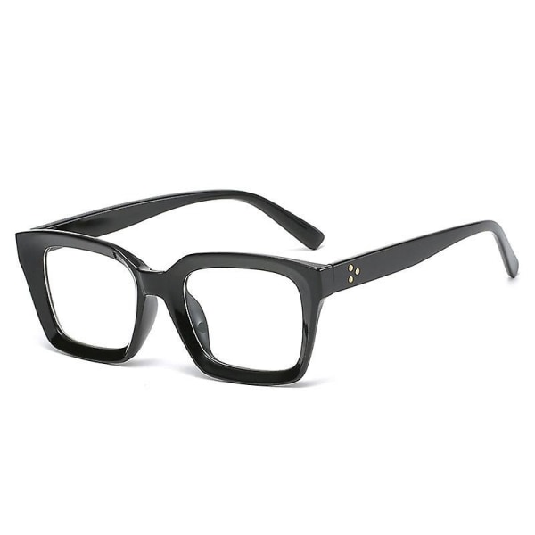 Överdimensionerade fyrkantiga läsglasögon Män Kvinnor Bärbar Stor Båge Högupplöst Black