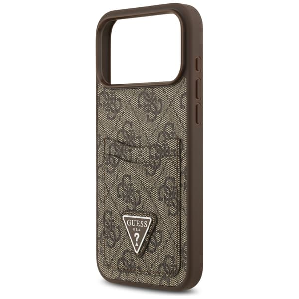 Guess 4G Double Card Triangle-deksel til iPhone 17 Pro Max brun