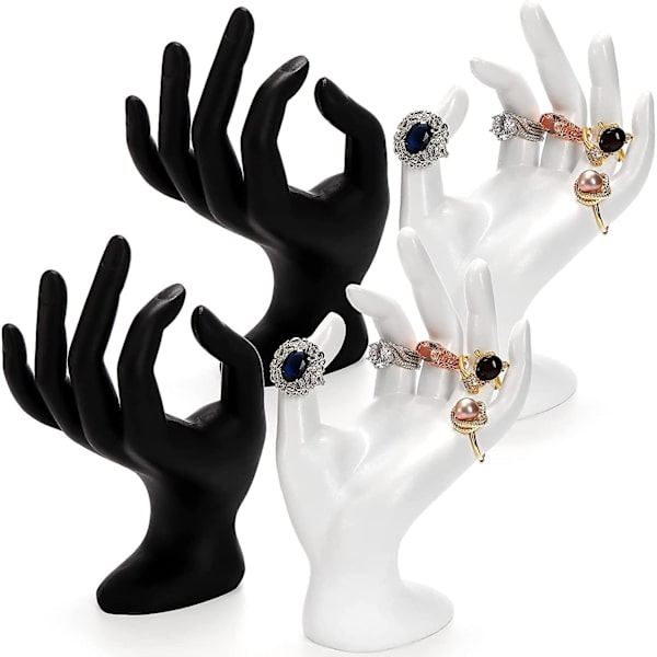Pack Ring Handhållare, Smyckesdisplayhållare för Handen, Resin Armband Ringform Smyckesdisplay, Smyckesur Stativ för Hemorganisation